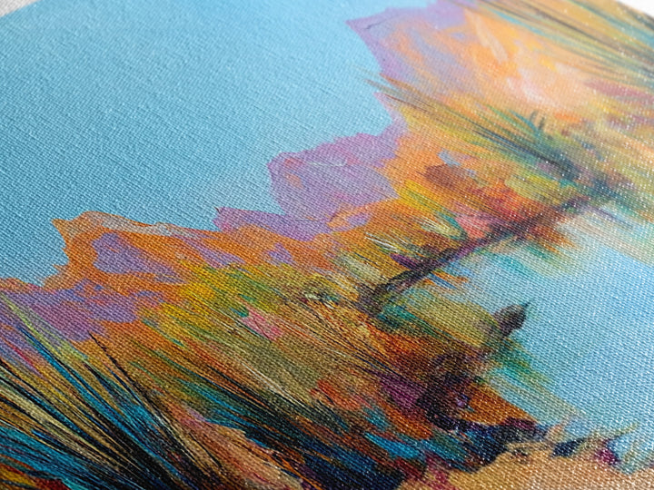 Coastal Landscape Art, Framed Canvas Print, Extra Wide Art, Lake Tahoe Art, Living Room Art, Panoramic Painting, Rustic Decor, Above Sofa Art