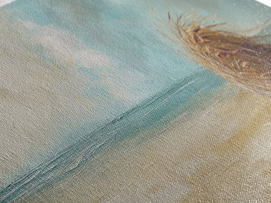 Beach Tumbleweed Art, Coastal Landscape, Seascape Painting, Nautical Wall Art, Wabi Sabi Art, Framed Canvas Print, Rustic Decor