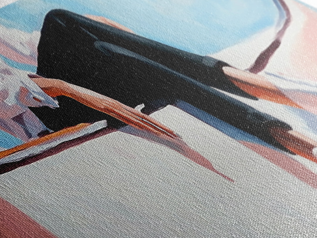 Coastal cowgirl, beach aesthetic, nautical decor, minimalist art, pastel painting, extra wide art, framed canvas print, surf wall art