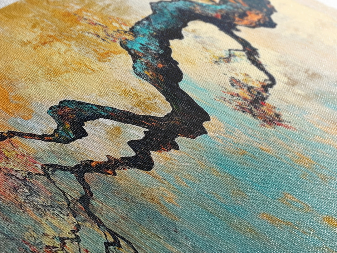 Birch tree painting, autumn decor, extra wide art, botanical prints, nature wall art, framed canvas print, long narrow wall art, wabi sabi art