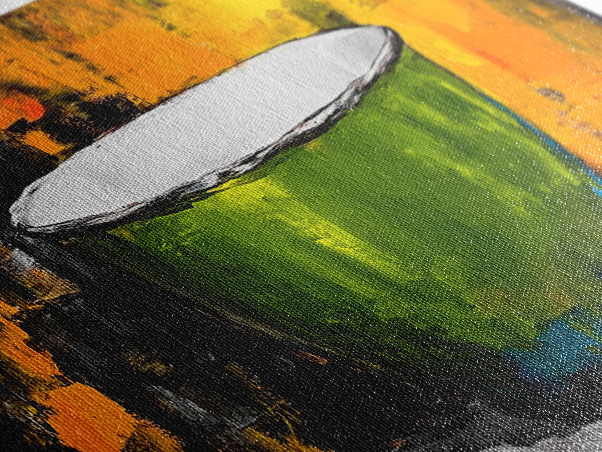 Abstract Bowl, food review kitchen art, wabi sabi art, green wall art, rustic wall art, modern decor, Framed Canvas Print, therapy art