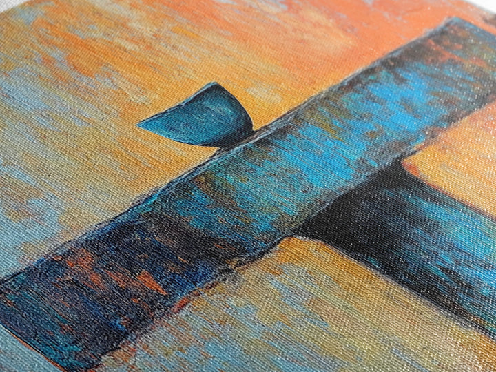 Blue Bowl, minimalist art, wabi sabi art, extra wide art, framed canvas print, sage green wall art, horizontal wall art, therapy art