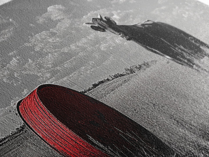 Black Cow, Farmhouse Art, Rustic Decor, Western Wall Art, Long Narrow Wall Art, Moody Art, Extra Wide Art, Framed Canvas Print