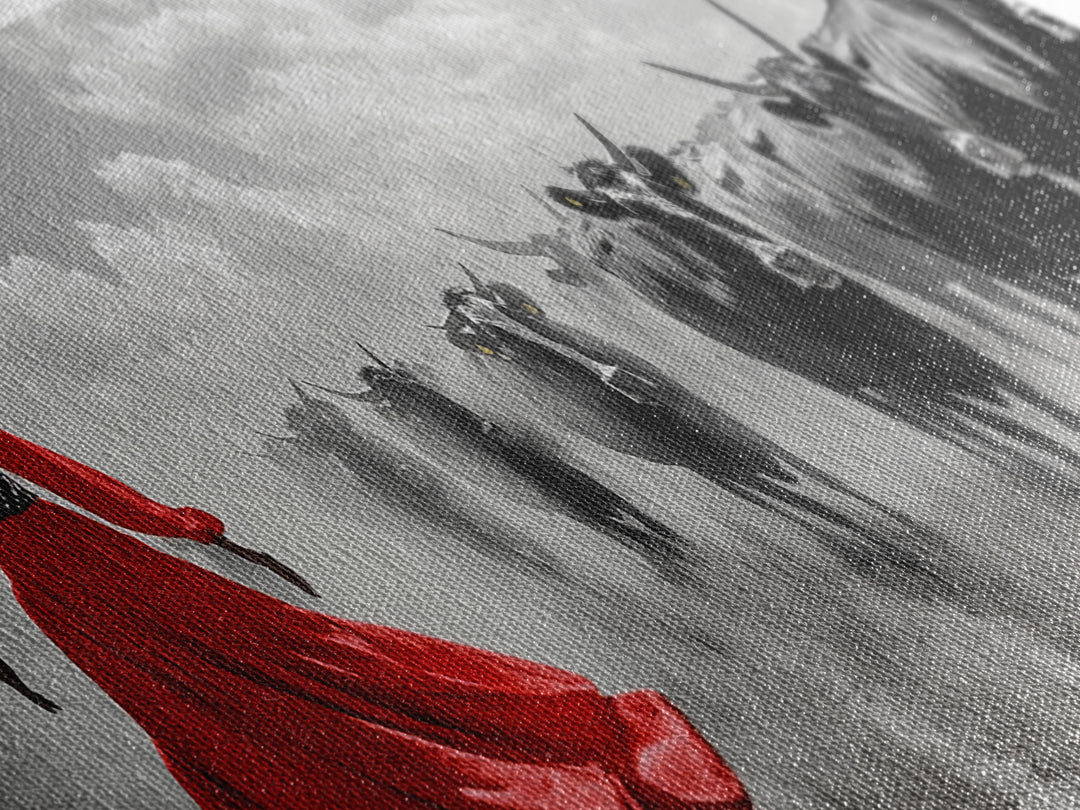 Cowgirl Herding Cattle, Western Art, Ranch Life Art, Black Cowgirl Painting, Rustic Wall Art, Panoramic Art, Canvas Print