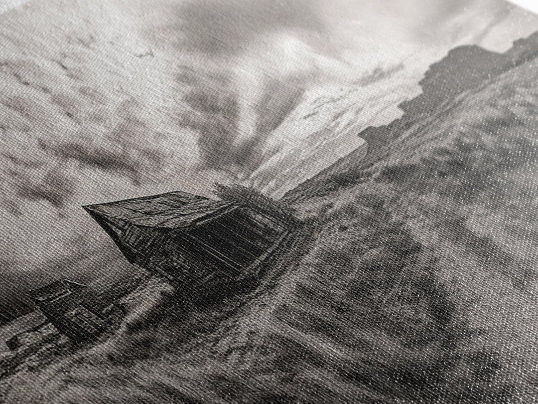 Abandoned cabin, western landscape, rustic wall art, panoramic art, extra wide art, southwest wall art, framed canvas print, farmhouse decor