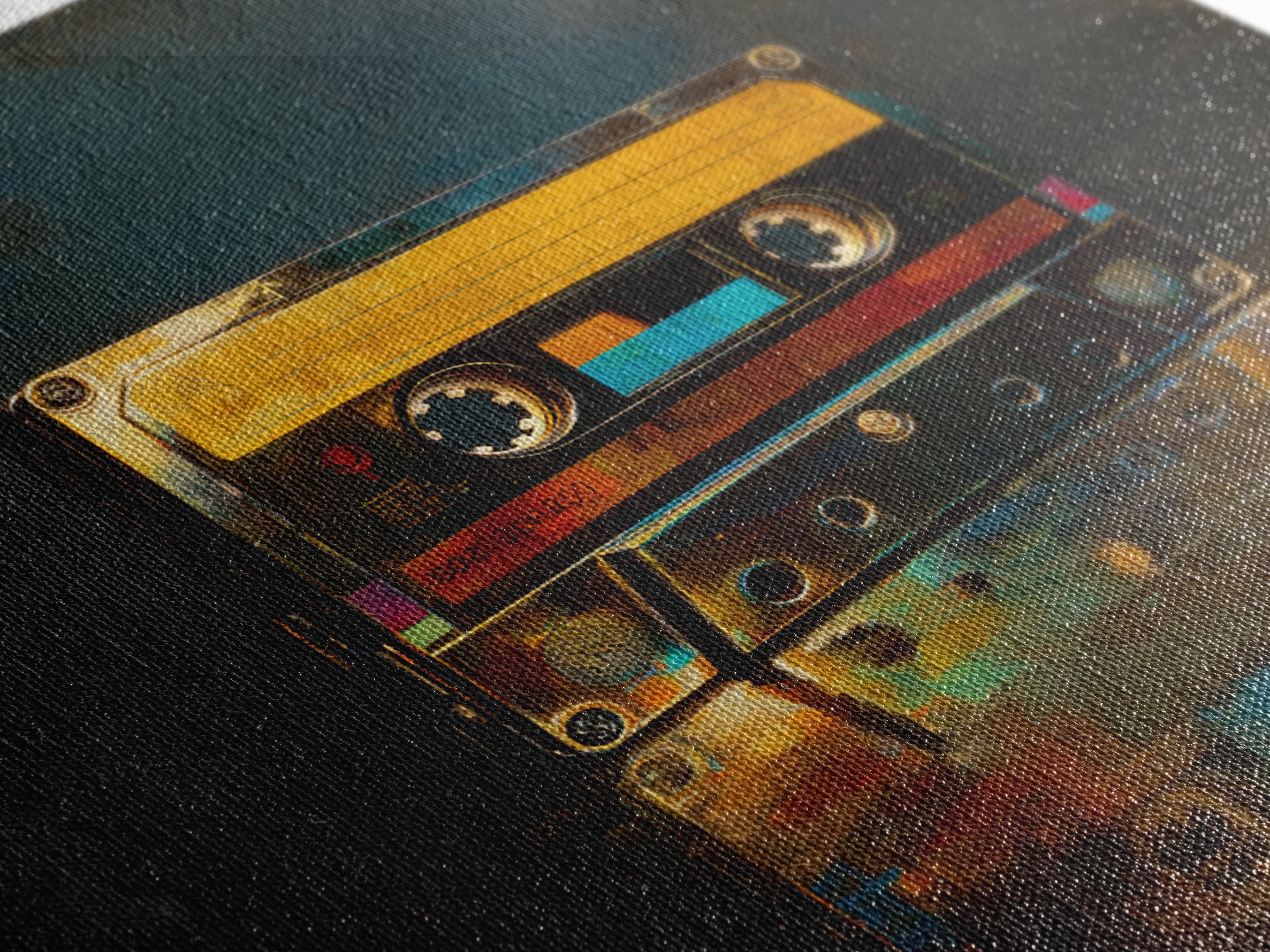 Retro Cassette Tape Canvas Print, Recording Studio Art, Rock Music Art, Studio Decor, Fine Art, Analog, Art Print, Room Decor, RSA-1x1-59