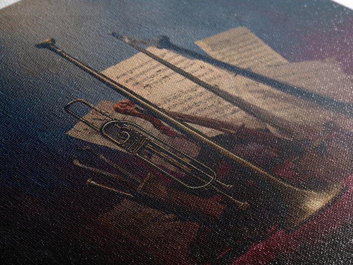 Conductor Baton and Sheet Shapes Without Text Framed Canvas Print, Recording Studio Art, Music Decor, Studio Decor, Analog, RSA-1x1-66