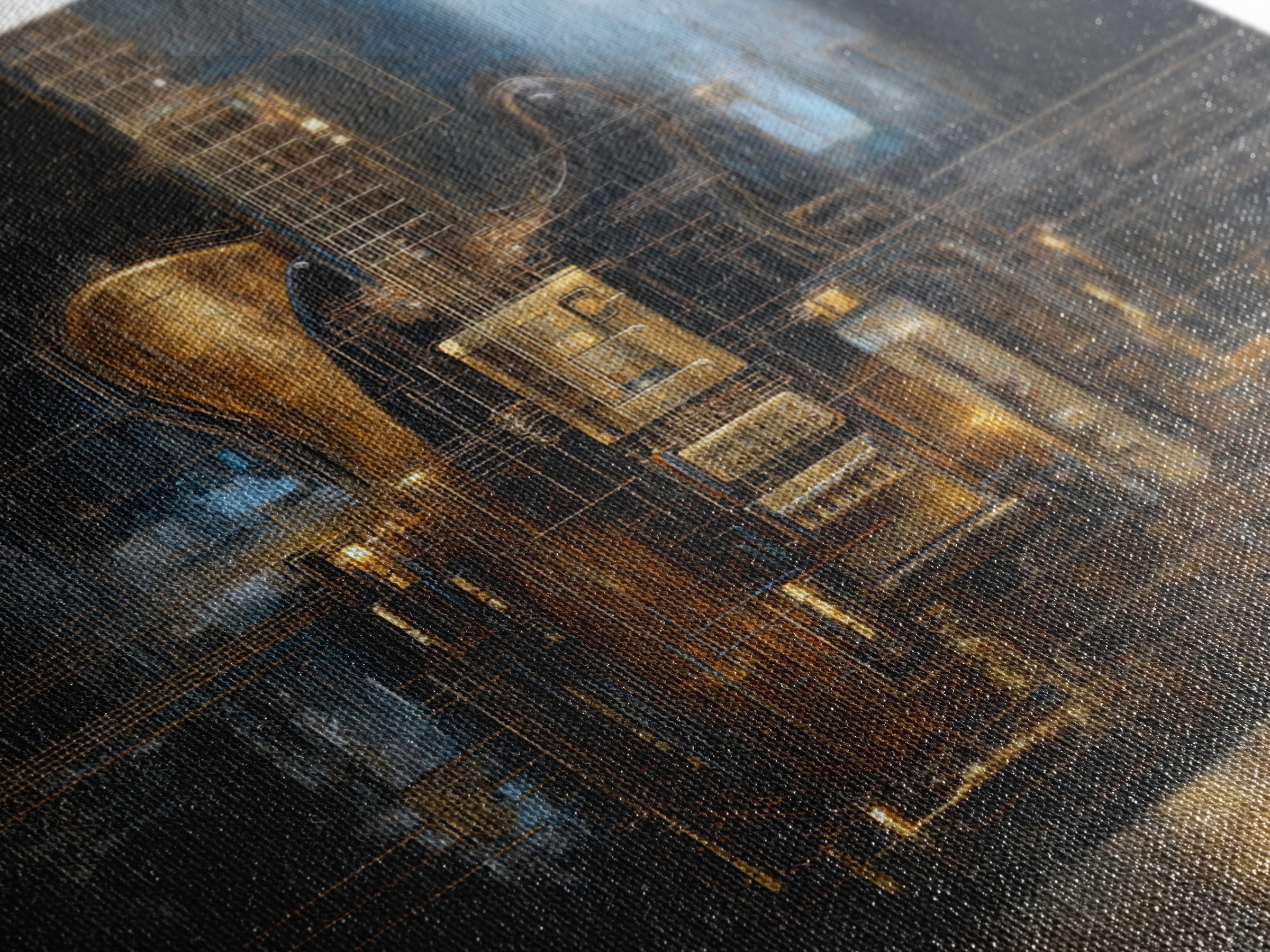 Soundwave Abstract with Black and Gold Lines Canvas Print, Recording Studio Art, Home Decor, Studio Decor, Abstract Art, Analog, RSA-1x1-75