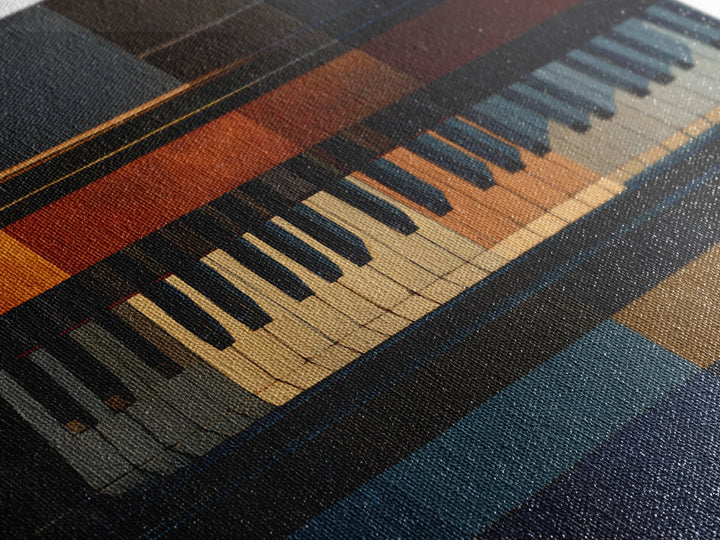 Piano Keys Fading into Shadow Framed Canvas Print, Recording Studio Art, Gallery Decor, Studio Decor, Fine Art, Analog, RSA-1x1-80