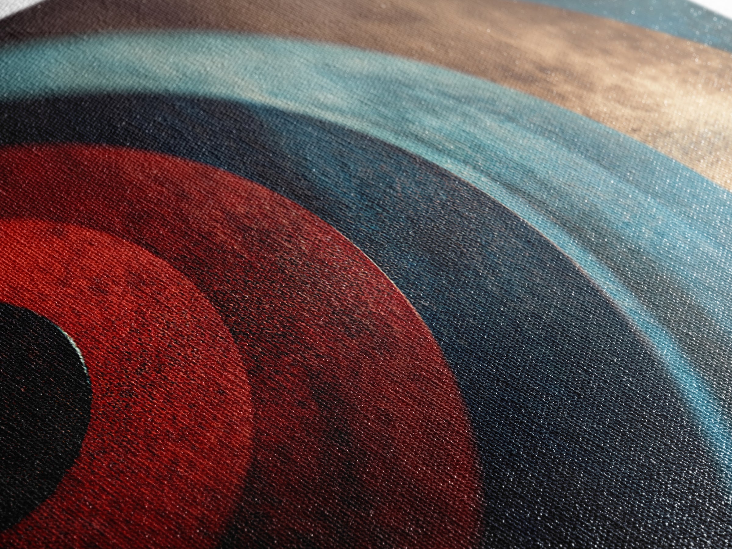 Vinyl Groove Closeup as Circular Abstract Framed Canvas Print, Recording Studio Art, Fine Art Print, Studio Decor, Abstract Art, RSA-2x1-10