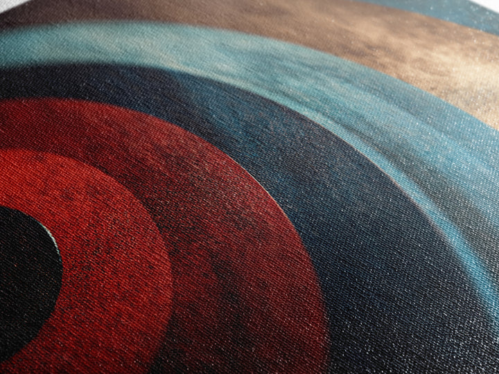 Vinyl Groove Closeup as Circular Abstract Framed Canvas Print, Recording Studio Art, Fine Art Print, Studio Decor, Abstract Art, RSA-2x1-10