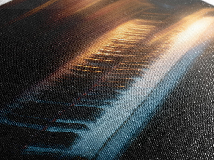 Piano Keys Fading into Shadow Canvas Print, Recording Studio Art, Mid Century Modern, Studio Decor, Fine Art, Analog, RSA-2x1-52