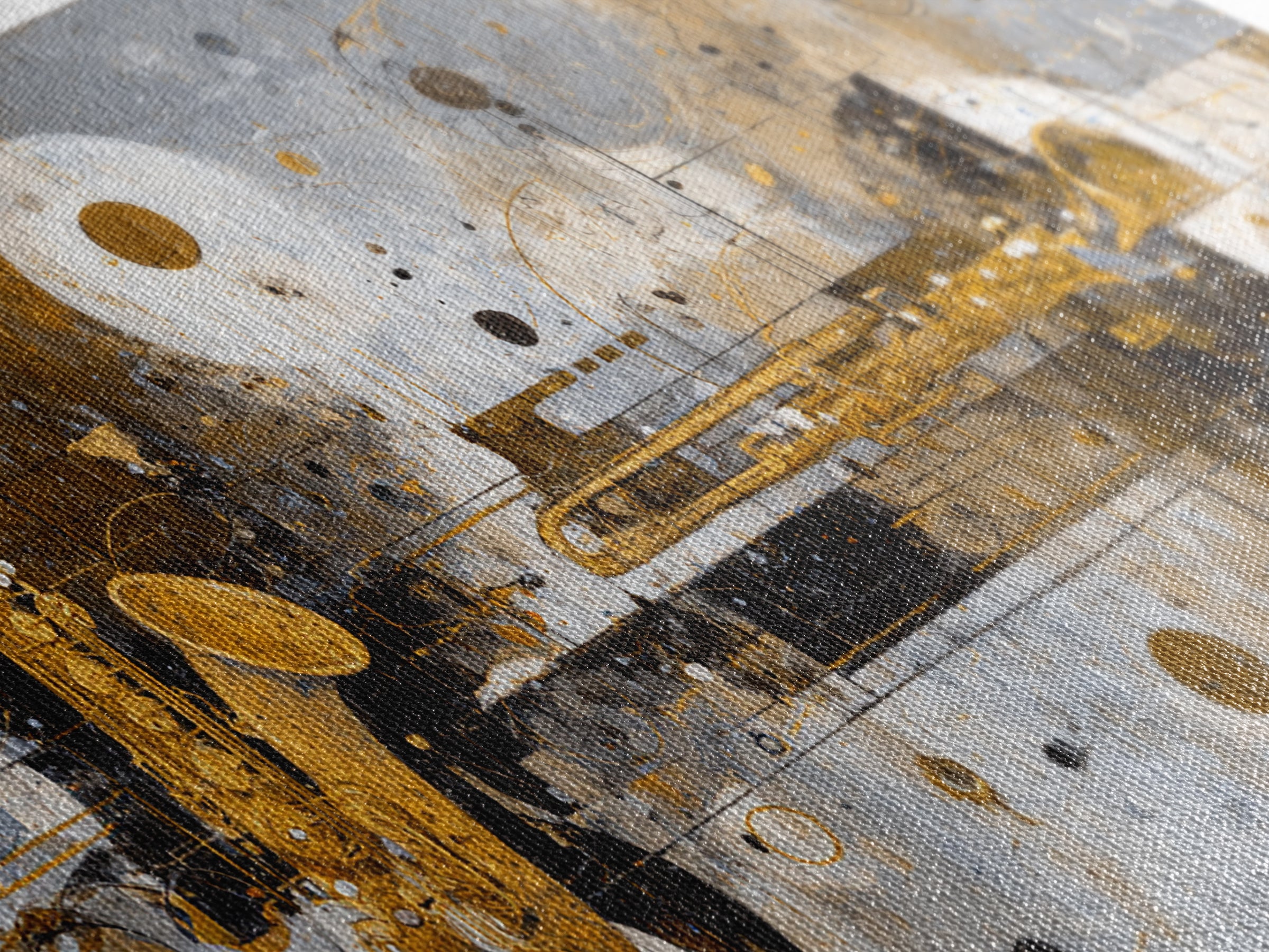 Soundwave Abstract with Black and Gold Lines Canvas Print, Recording Studio Art, Youtube Studio Decor, Studio Decor, Analog, RSA-2x1-71