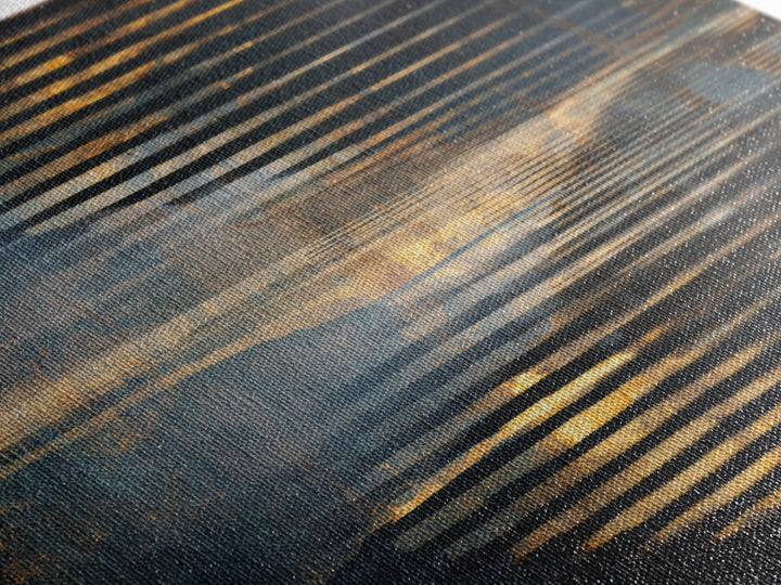 Soundwave Abstract with Black and Gold Lines Canvas Print, Recording Studio Art, Home Decor, Studio Decor, Abstract Art, Analog, RSA-2x3-35