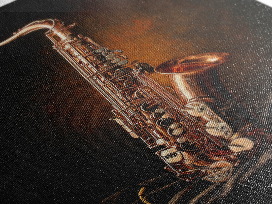 Brass Saxophone on Dark Velvet Canvas Print, Recording Studio Art, Contemporary Art, Studio Decor, Analog, Music Posters, RSA-2x3-96