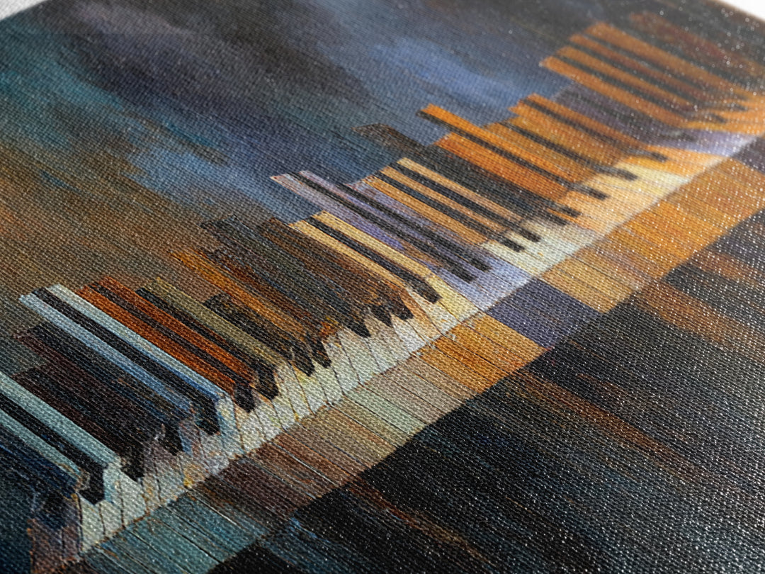 Piano Keys Fading into Shadow Canvas Print, Recording Studio Art, Studio Wall Art, Studio Decor, Fine Art, Analog, Luxury Decor, RSA-3x1-24
