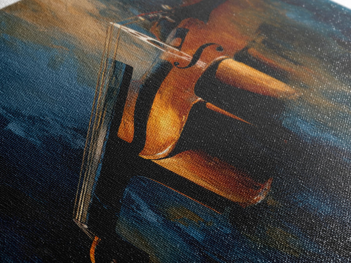 Cello Curve Closeup Canvas Print, Recording Studio Art, Guitar Wall Art, Studio Decor, Fine Art, Analog, Textured Painting, RSA-3x1-36