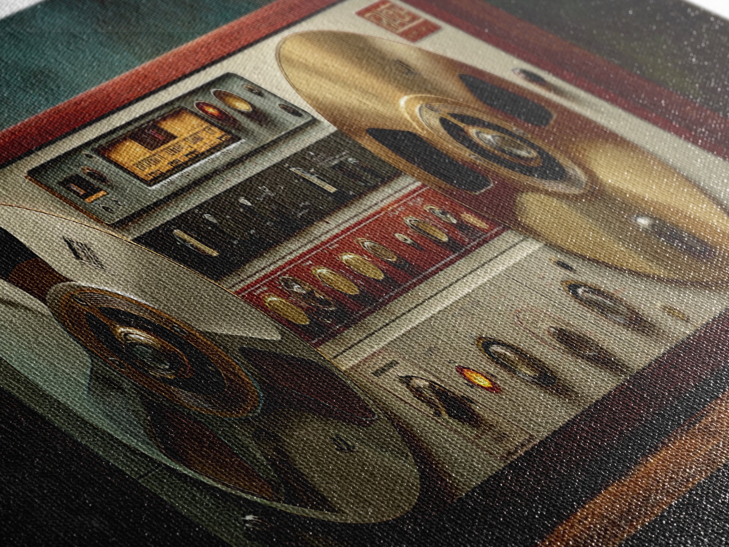 Reel to Reel Tape Machine Canvas Print, Recording Studio Art, Music Poster, Studio Decor, Fine Art, Analog, Headphones Poster, RSA-3x1-42