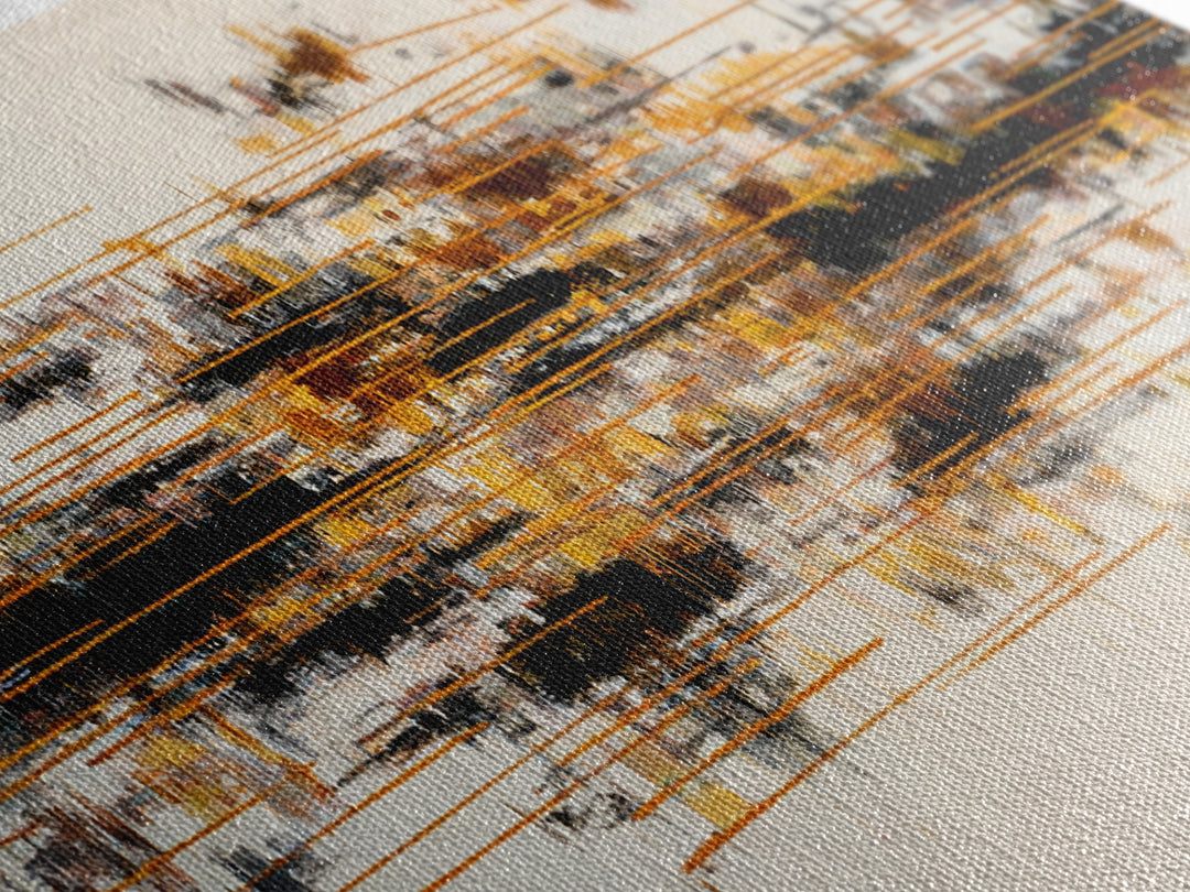 Soundwave Abstract with Black and Gold Lines Canvas Print, Recording Studio Art, Minimalist Decor, Studio Decor, Abstract Art, RSA-3x1-43