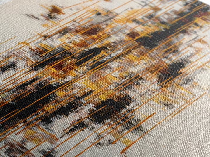 Soundwave Abstract with Black and Gold Lines Canvas Print, Recording Studio Art, Minimalist Decor, Studio Decor, Abstract Art, RSA-3x1-43