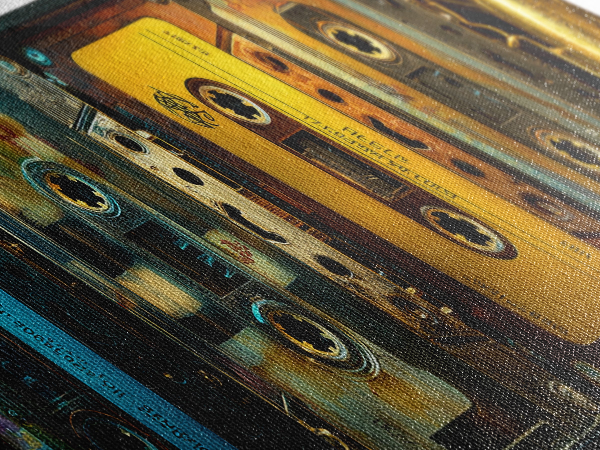 Retro Cassette Tape Canvas Print, Recording Studio Art, Modern Wall Art, Studio Decor, Fine Art, Analog, Music Decor, RSA-3x1-75