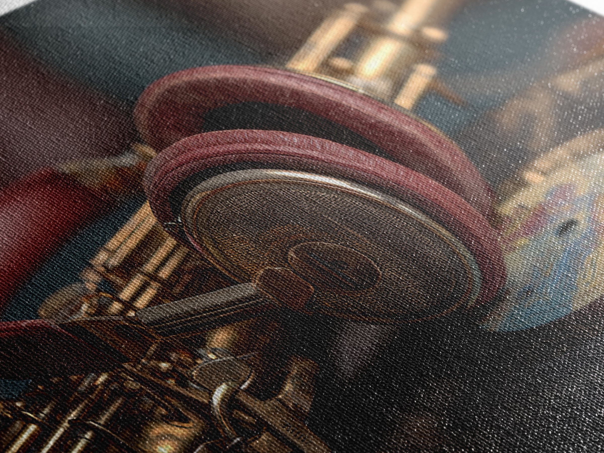 Headphones Resting on a Vinyl Record Canvas Print, Recording Studio Art, Music Posters, Studio Decor, Fine Art, Analog, RSA-3x2-33