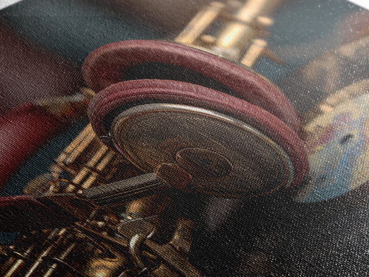 Headphones Resting on a Vinyl Record Canvas Print, Recording Studio Art, Music Posters, Studio Decor, Fine Art, Analog, RSA-3x2-33