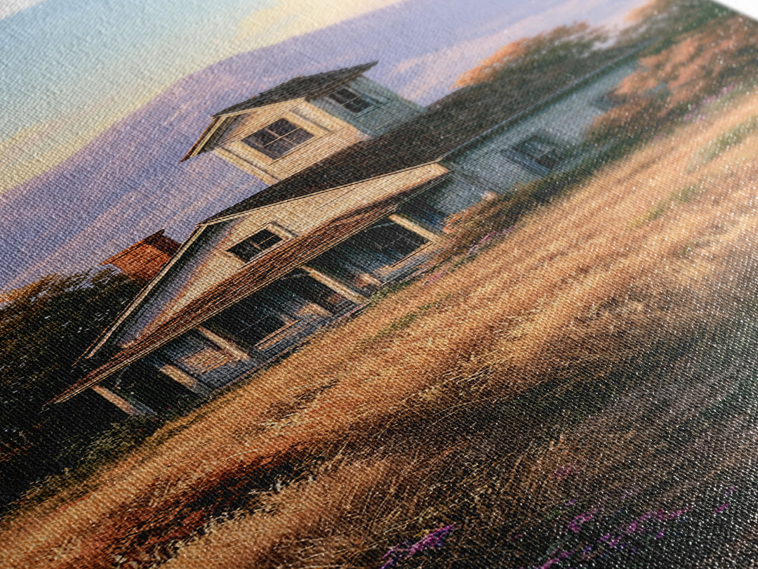 Mountain Cabin Landscape Framed Canvas Print, Rustic Art, Home Decor, Farmhouse Decor, Fine Art, Rustic, Living Room Decor, RUS-1x3-15