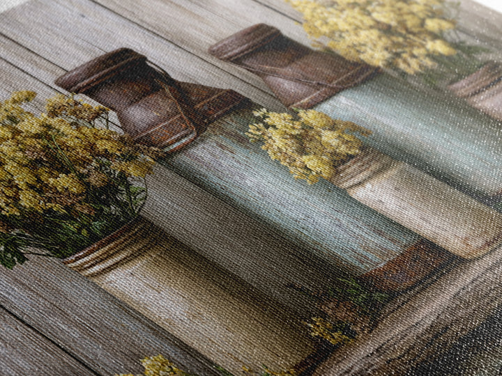 Weathered Barn Wood and Wildflower Still Life Canvas Print, Rustic Art, Wall Art, Farmhouse Decor, Rustic, Living Room Decor, RUS-2x1-21