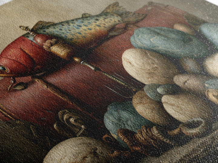 Trout Fishing Lure and River Stones Canvas Print, Rustic Art, Wall Art, Farmhouse Decor, Fine Art, Rustic, Living Room Decor, RUS-2x1-58