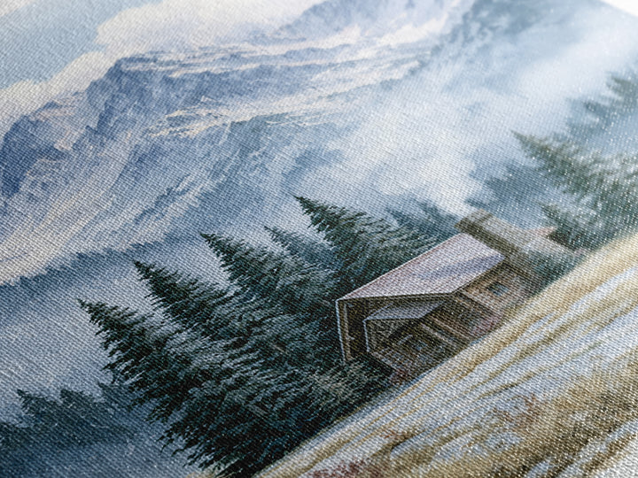 Winter Mountain Scene Canvas Print, Rustic Art, Farmhouse Wall Art, Farmhouse Decor, Fine Art, Rustic, Statement Artwork, RUS-2x3-7