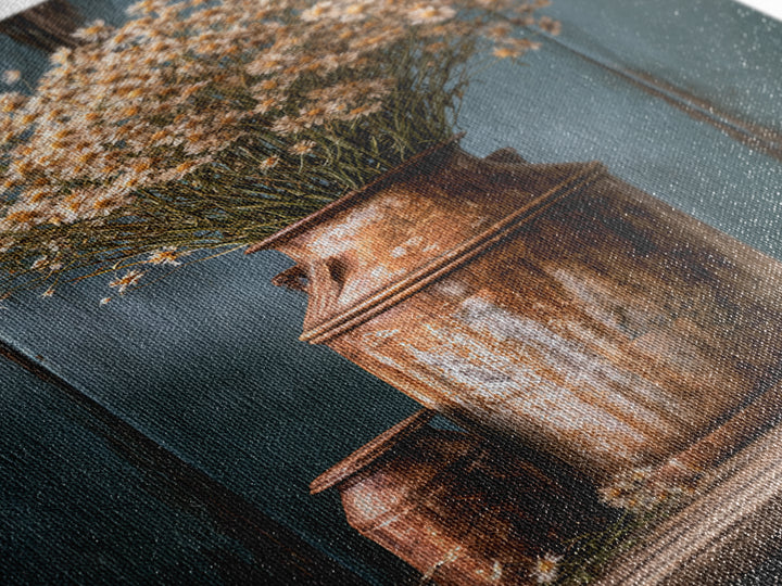 Weathered Barn Wood and Wildflower Still Life Canvas Print, Rustic Art, Living Room Decor, Farmhouse Decor, Fine Art, Rustic, RUS-2x3-81