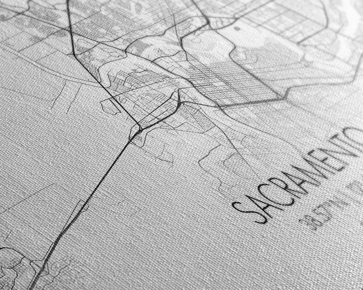 Sacramento City Map, California Art, Map Print, Minimalist Wall Art, Wall Art, Canvas Art, Large Wall Art, Room Décor, Office Prints