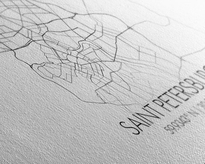 Saint Petersburgh City Map, Russia Art, Map Print, Minimalist Wall Art, Wall Art, Canvas Art, European Wall Art, Home Décor Prints, Office