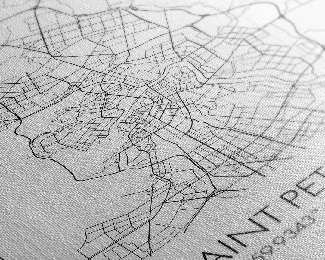 Saint Petersburg Street Map, Russia Map, City Map Art, Minimalist Art, Wall Art, Canvas Print, Room Décor, Gift For Mom, Travel Wall Art