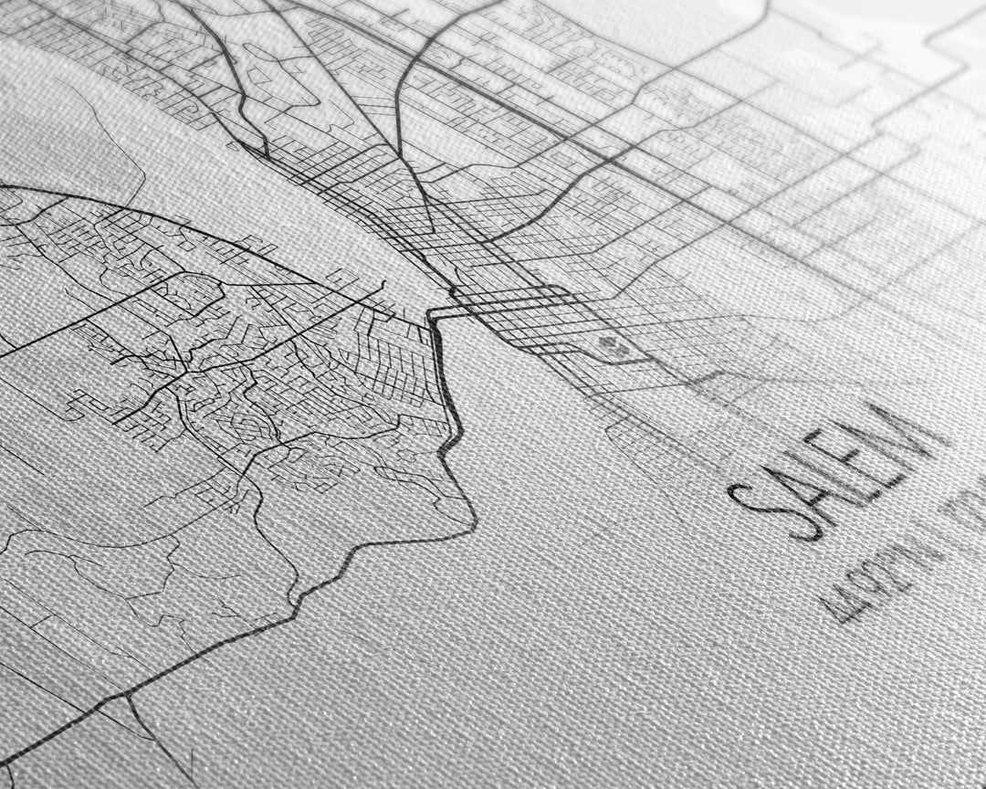 Salem City Map, Oregon Art, Map Print, Minimalist Wall Art, Wall Art, Canvas Art, Country Home Wall Art, Office Décor, First Home Gift