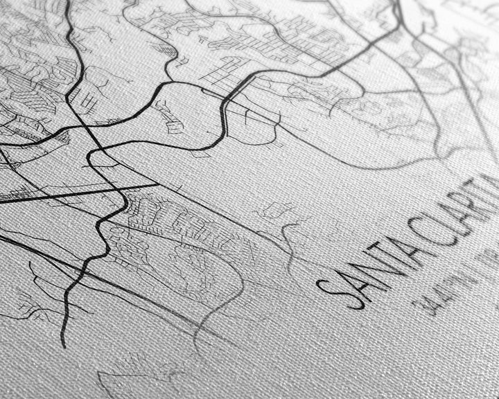 Santa Clarita City Map, California Art, Map Print, Modern Wall Art, Wall Art, Canvas Art, Best Friend Gifts, Family Room Art, Home Décor