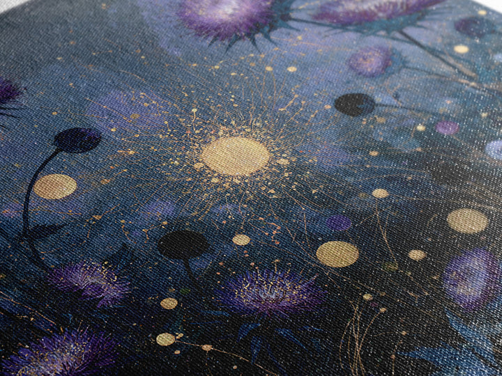 Cosmic Garden with Planets as Flowers Canvas Print, Space Art, Boho Decor, Spa Decor, Fine Art, Serenity, Painting, Posters, SAR-1x1-13