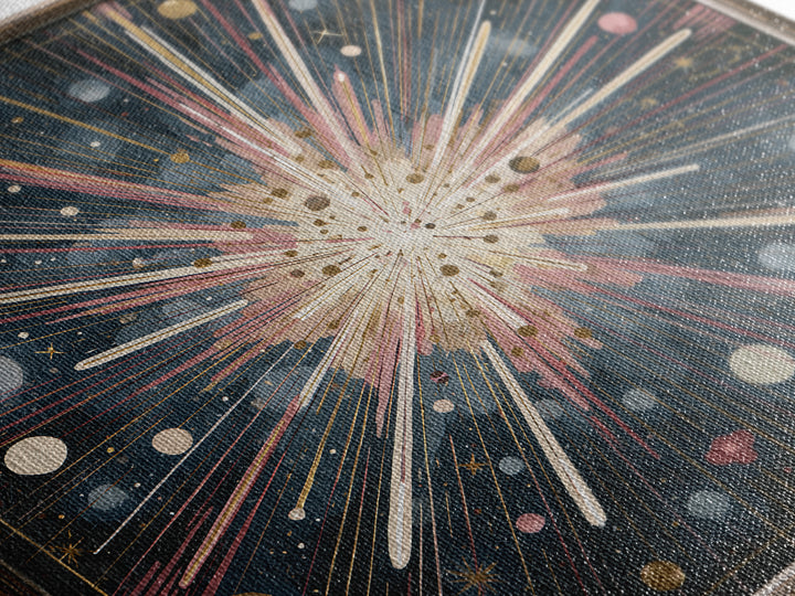 Meteor Shower over Black Sky Canvas Print, Space Art, Canvas, Spa Decor, Serenity, Living Room Wall Art, Retro Wall Art, SAR-1x1-23