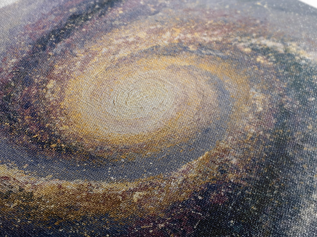 Galaxy Spiral in Jewel Tone Paint Framed Canvas Print, Space Art, Space, Spa Decor, Fine Art, Serenity, Statement Artwork, SAR-1x1-39