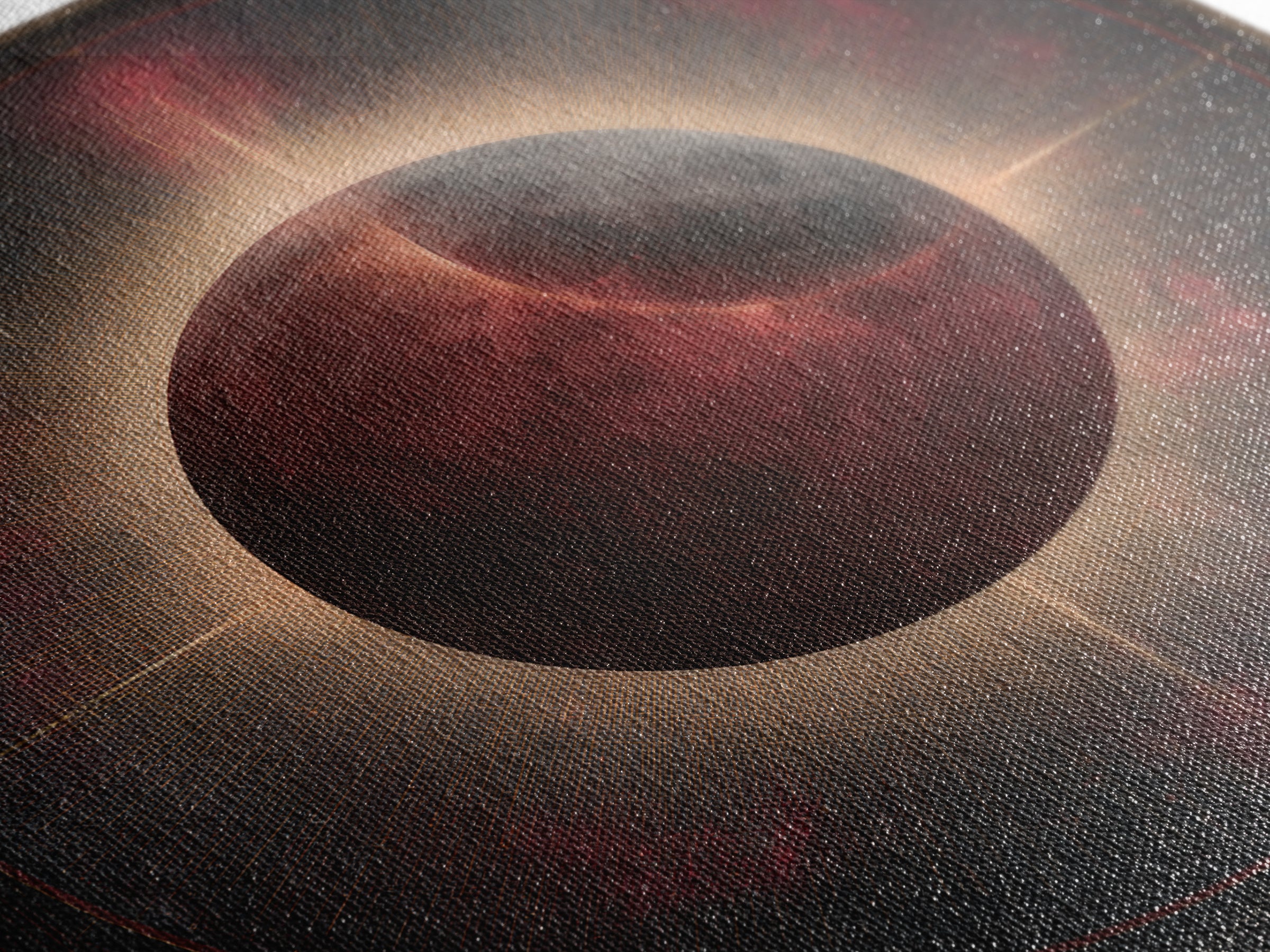 Lunar Eclipse in Deep Red Tones Framed Canvas Print, Space Art, Textured Painting, Spa Decor, Fine Art, Serenity, Art Prints, SAR-1x1-83