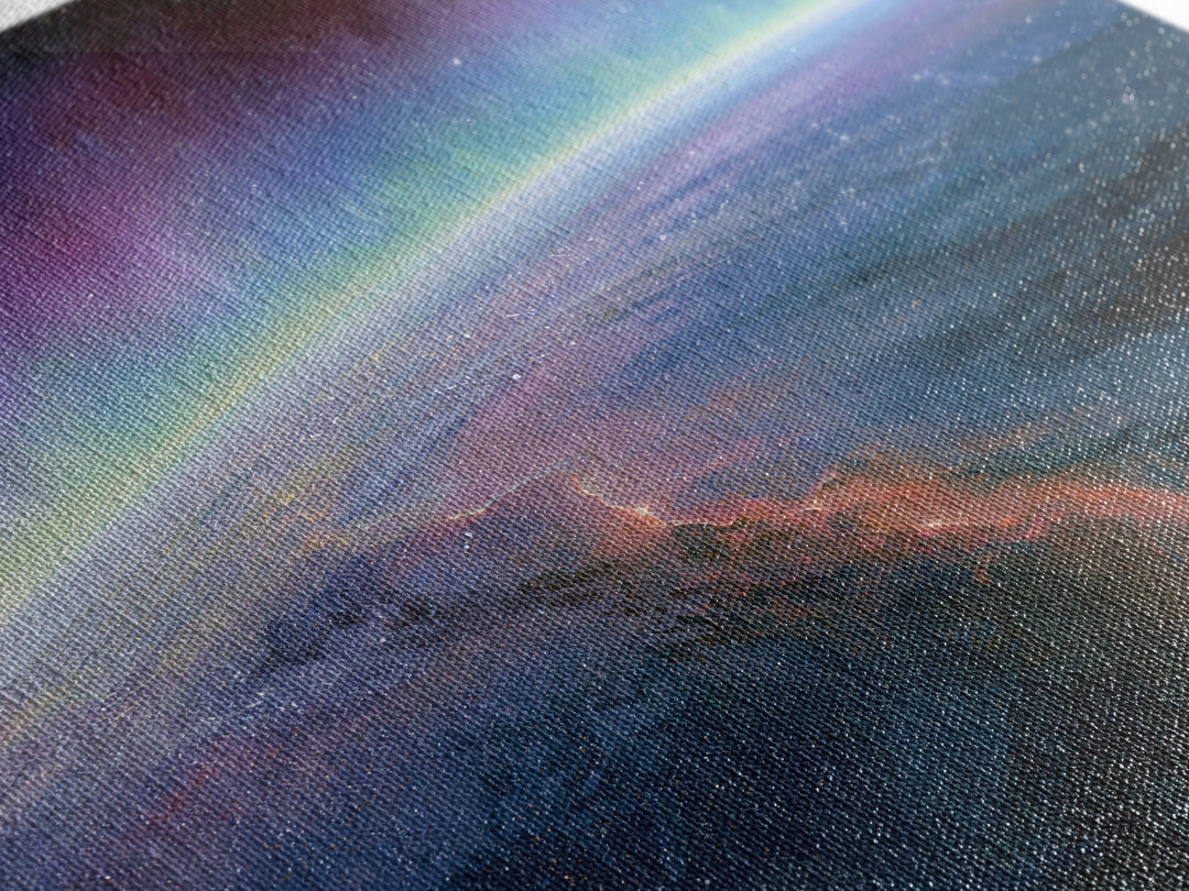 Aurora Viewed from Orbit Canvas Print, Space Art, Minimalist Decor, Spa Decor, Fine Art, Serenity, Digital Art, SAR-1x1-91