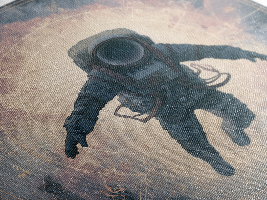 Astronaut Floating Near a Glowing Galaxy Canvas Print, Space Art, Painting, Spa Decor, Fine Art, Serenity, Canvas Wall Art, SAR-1x1-99