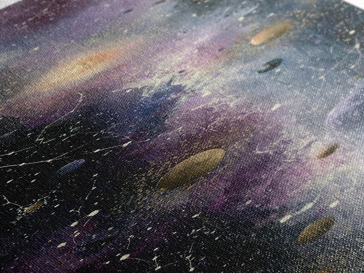 Cosmic Garden with Planets as Flowers Canvas Print, Space Art, Boho Decor, Spa Decor, Fine Art, Serenity, Painting, Posters, SAR-1x3-1