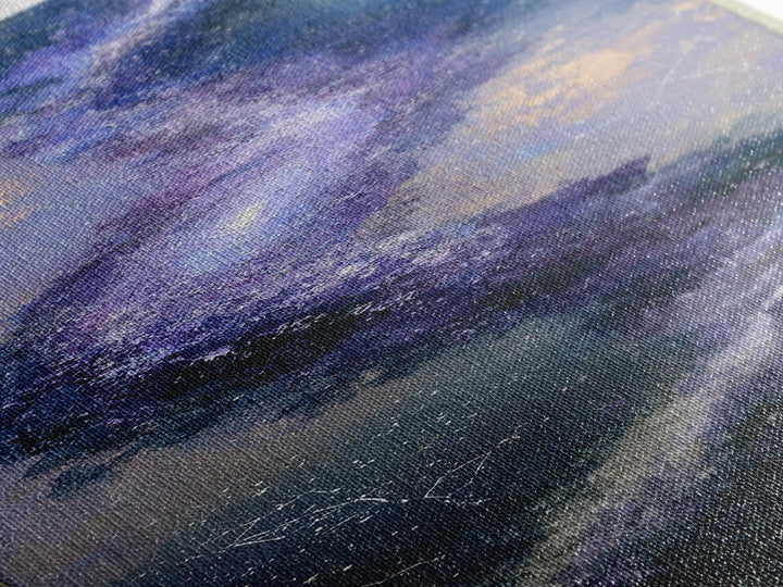 Galaxy Spiral in Jewel Tone Paint Framed Canvas Print, Space Art, Wall Art, Spa Decor, Fine Art, Serenity, Wall Art Prints, SAR-1x3-75