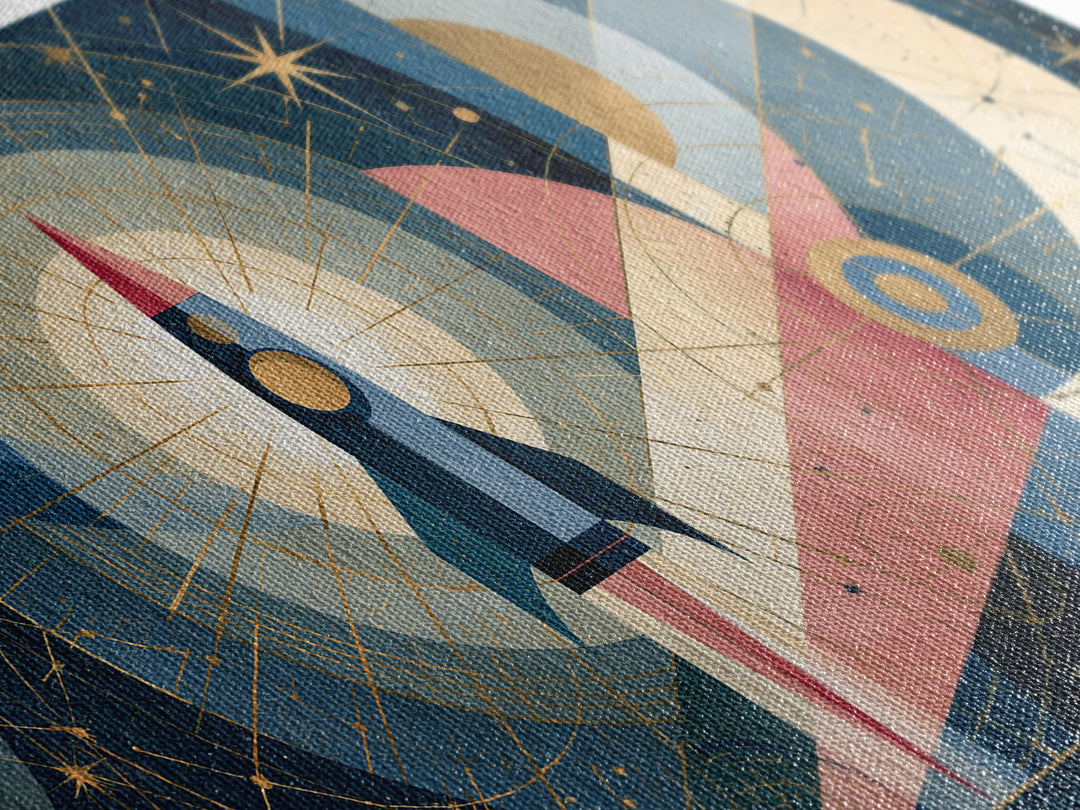 Retro Space Poster Canvas Print, Space Art, Canvas, Spa Decor, Fine Art, Serenity, Living Room Wall Art, Retro Wall Art, SAR-2x1-17