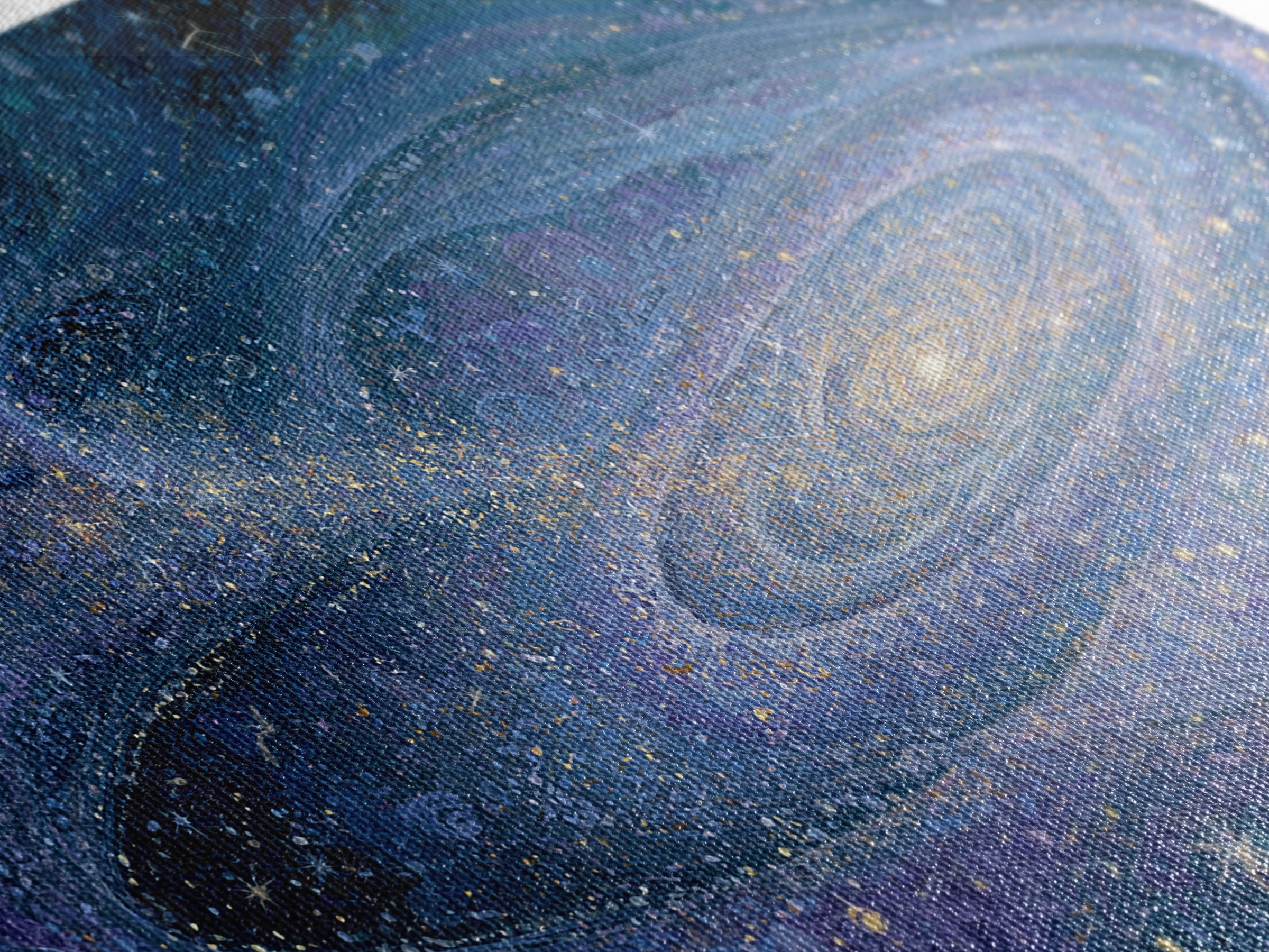 Astronaut Floating Near a Glowing Galaxy Canvas Print, Space Art, Spa Decor, Oil Painting, Serenity, Minimalist Wall Art, SAR-2x1-47