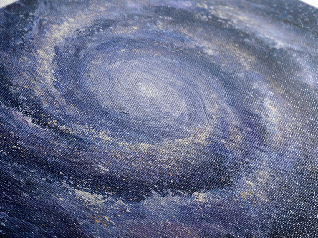 Galaxy Spiral in Jewel Tone Paint Framed Canvas Print, Space Art, Retro Wall Art, Spa Decor, Watercolor Art, Serenity, SAR-2x1-59