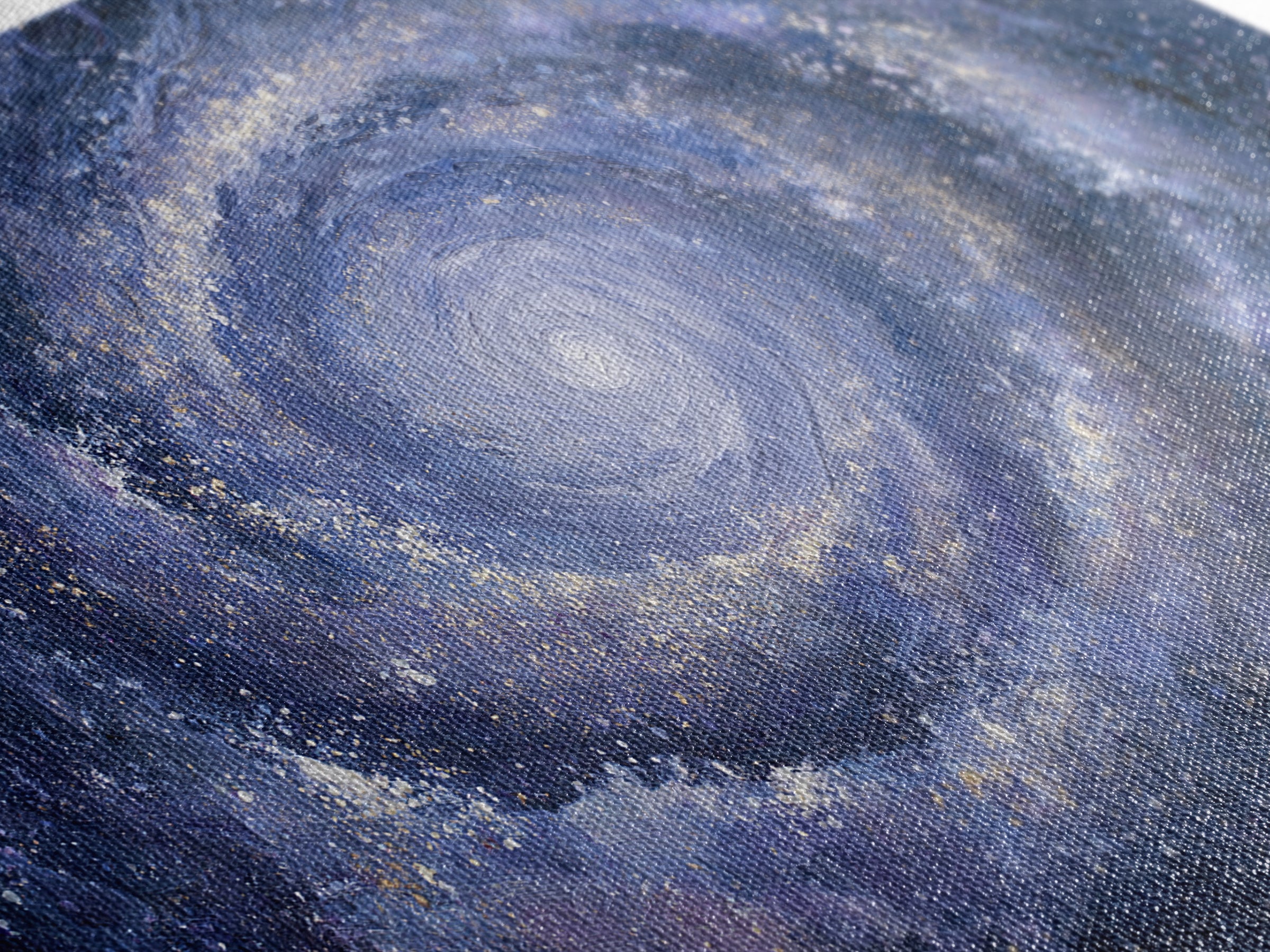 Galaxy Spiral in Jewel Tone Paint Framed Canvas Print, Space Art, Retro Wall Art, Spa Decor, Watercolor Art, Serenity, SAR-2x1-59