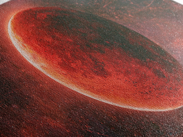 Lunar Eclipse in Deep Red Tones Framed Canvas Print, Space Art, Gallery Decor, Spa Decor, Fine Art, Serenity, Home Decor, SAR-2x1-79